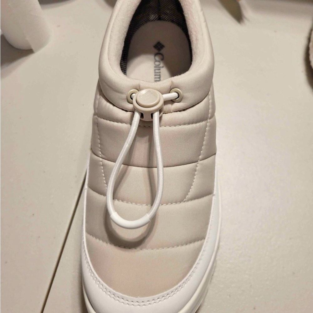 Columbia Snowtrot Cream Quilted Slip-On Puffer Shoe